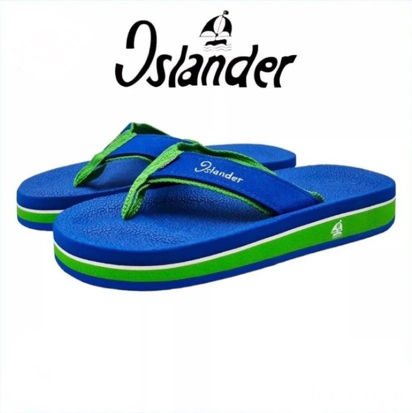 Islander Original Sandals (Slip-ons) - Navy Blue & Green
