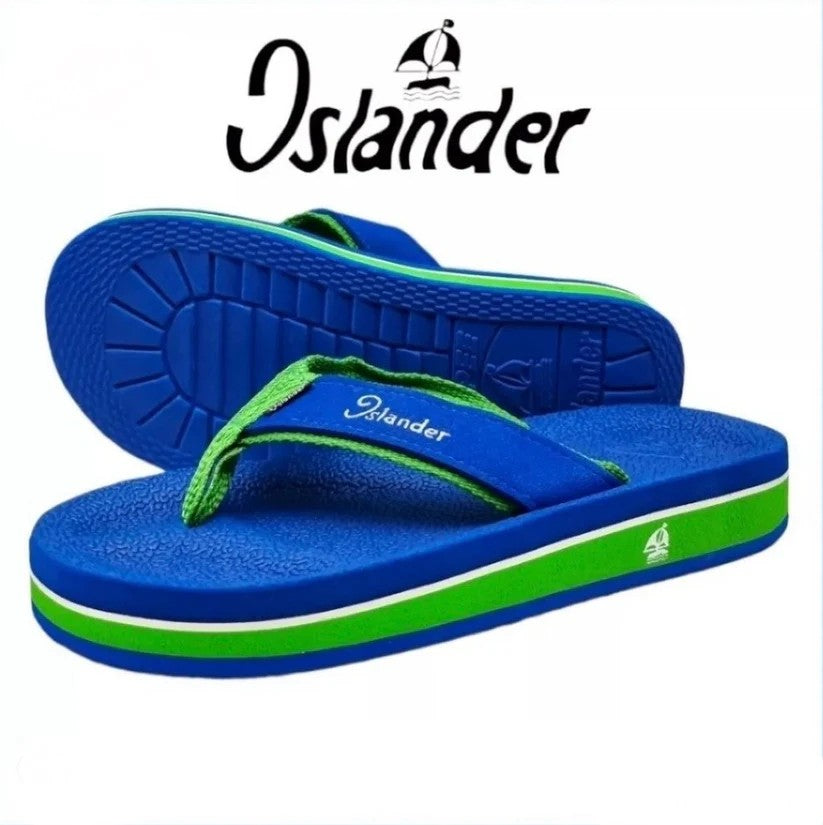 Islander Original Sandals (Slip-ons) - Navy Blue & Green