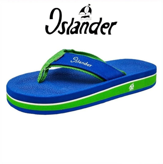 Islander Original Sandals (Slip-ons) - Navy Blue & Green